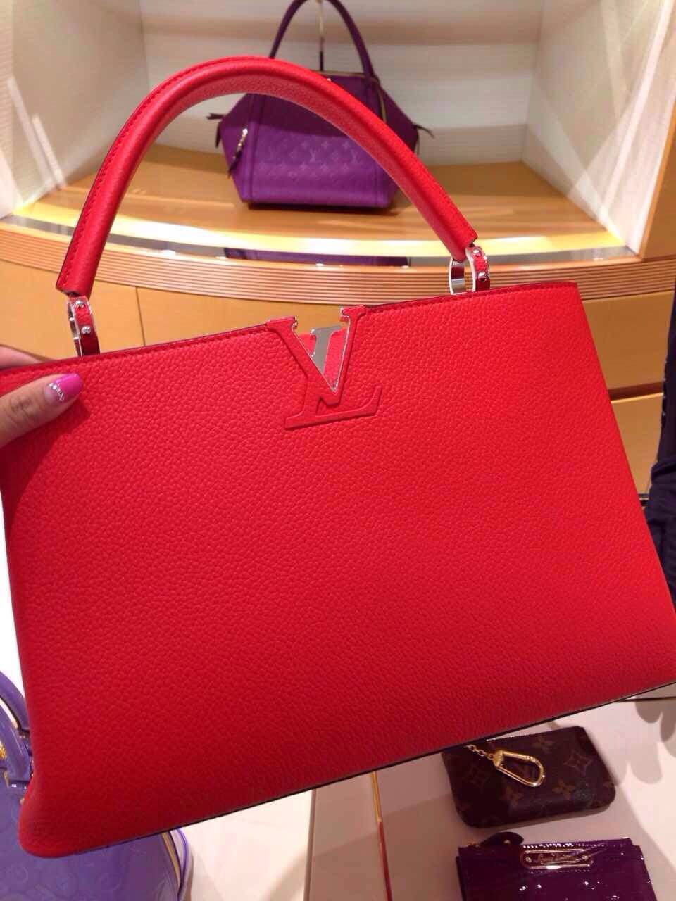 Authentic Louis Vuitton Capucines Bag M94412 Red